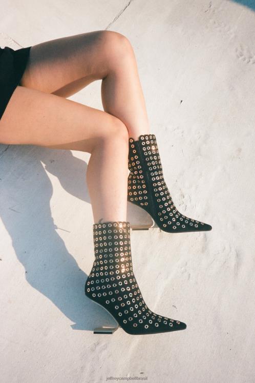 Jeffrey Campbell mulheres B0VBD551 camurça vermelha dourada botas de tornozelo bússola-e