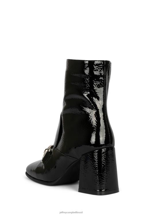 Jeffrey Campbell mulheres B0VBD581 patente de rugas pretas botas de tornozelo deneuv-oi