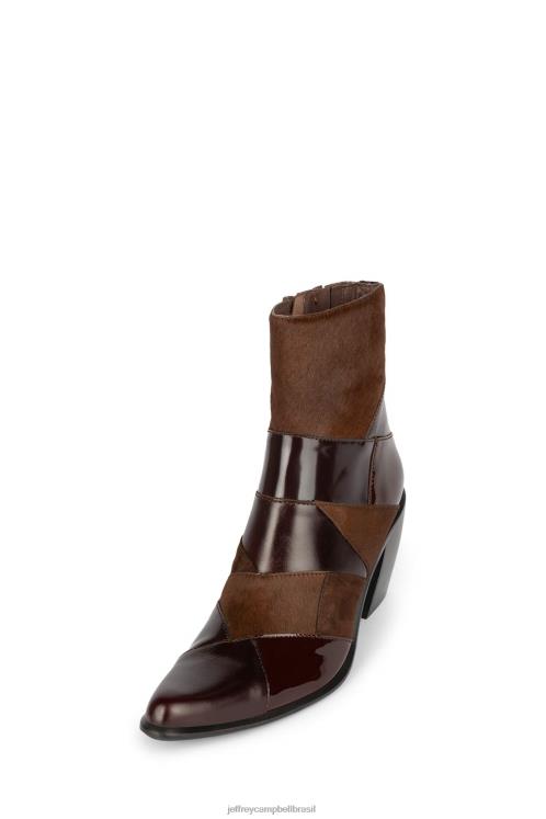 Jeffrey Campbell mulheres B0VBD595 marrom exótico multi botas de tornozelo cavaleiros