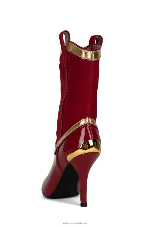 Jeffrey Campbell mulheres B0VBD606 vermelho multi botas de tornozelo el-paso