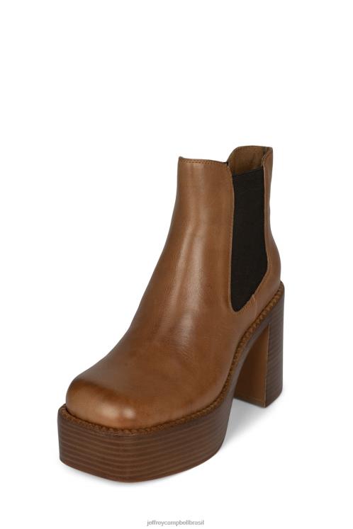 Jeffrey Campbell mulheres B0VBD612 pilha de esmalte bronzeado botas de tornozelo artista