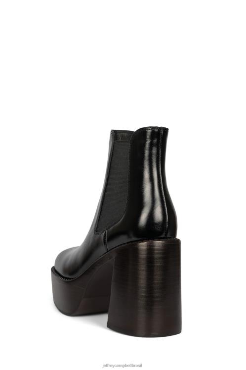 Jeffrey Campbell mulheres B0VBD613 pilha de esmalte marrom preto botas de tornozelo artista
