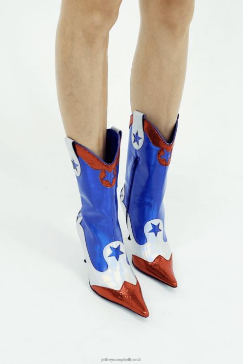 Jeffrey Campbell mulheres B0VBD635 combinação vermelho azul botas de tornozelo ás alto