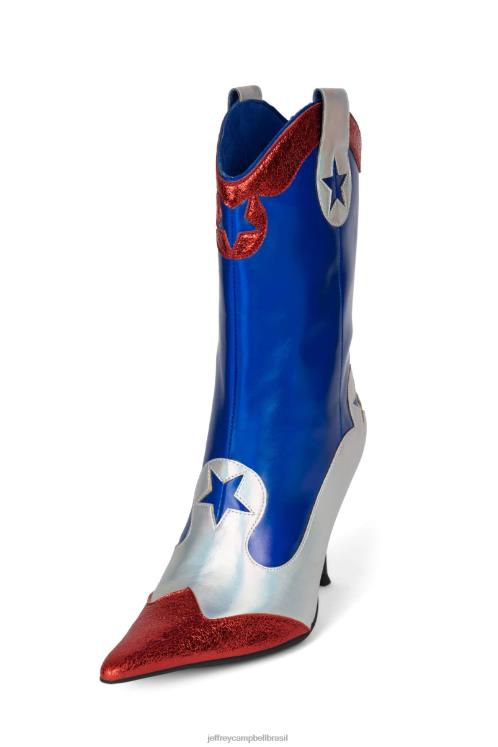 Jeffrey Campbell mulheres B0VBD635 combinação vermelho azul botas de tornozelo ás alto