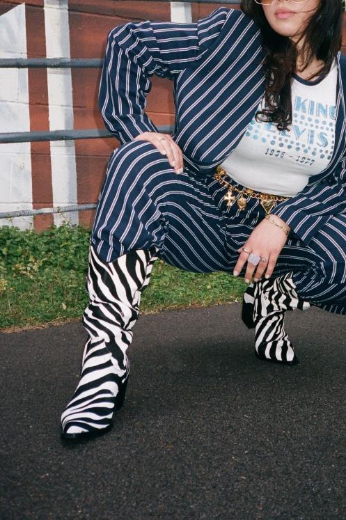 Jeffrey Campbell mulheres B0VBD645 grande zebra branca preta botas de tornozelo dagget-f