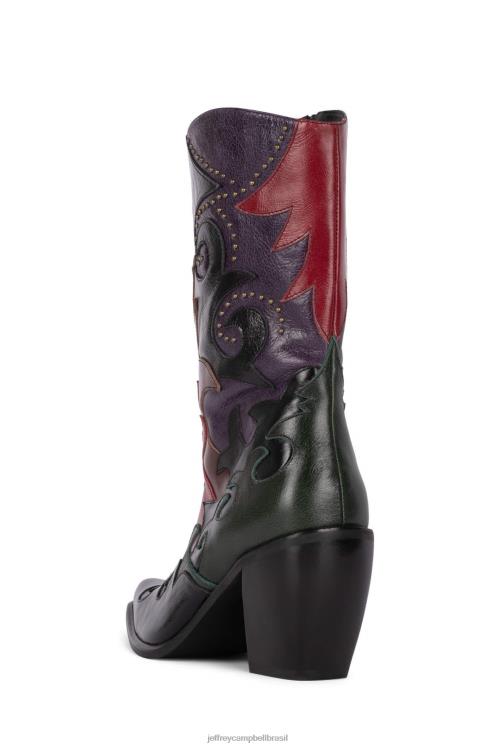 Jeffrey Campbell mulheres B0VBD661 preto multi botas de tornozelo sela