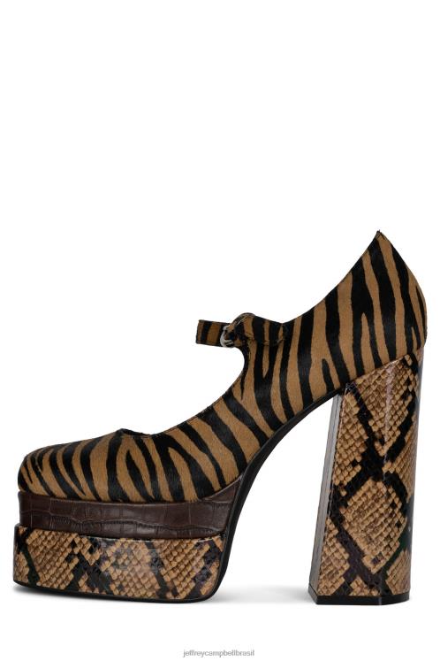 Jeffrey Campbell mulheres B0VBD1279 bege zebra multi bomba de plataforma relaxando-f