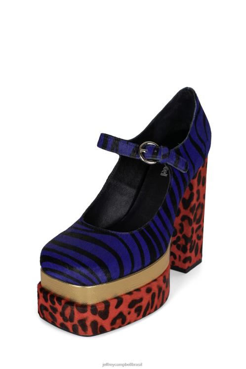 Jeffrey Campbell mulheres B0VBD1280 combinação animal print bomba de plataforma relaxando-f