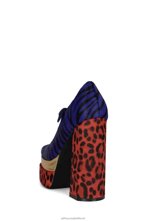 Jeffrey Campbell mulheres B0VBD1280 combinação animal print bomba de plataforma relaxando-f