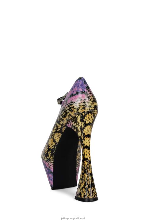 Jeffrey Campbell mulheres B0VBD1289 cobra amarela roxa bomba de plataforma siouxsie-m