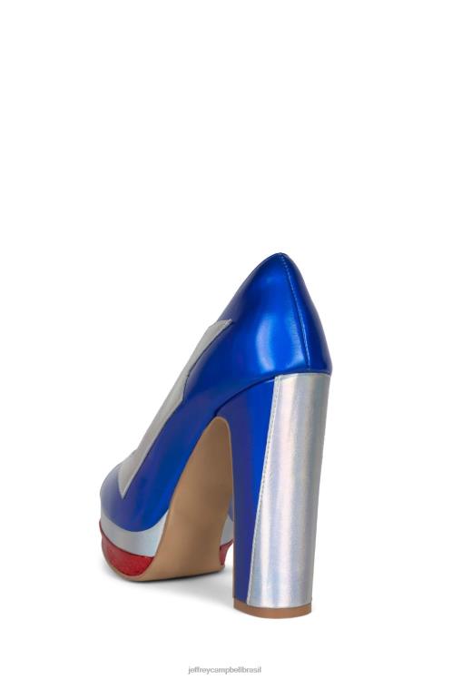 Jeffrey Campbell mulheres B0VBD1303 combinação vermelho azul bomba de plataforma menina má
