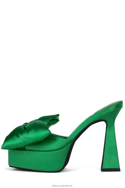 Jeffrey Campbell mulheres B0VBD1000 cetim verde sandália plataforma gazenia