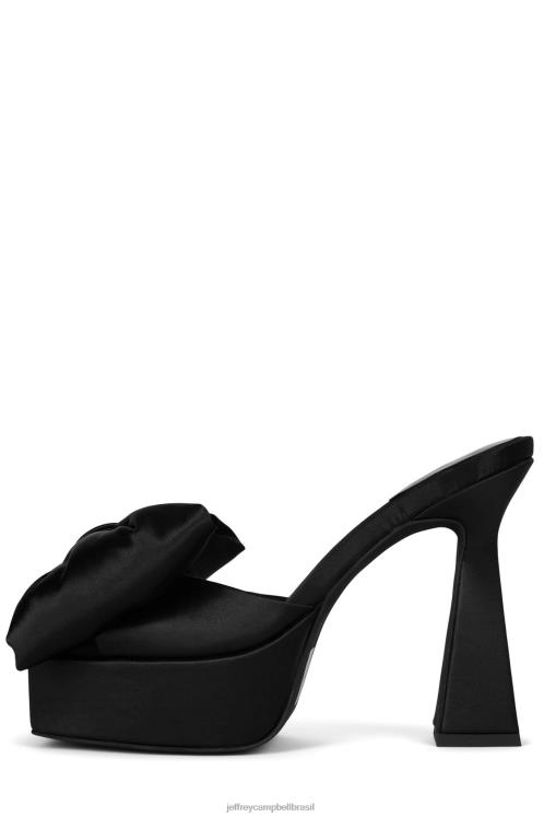 Jeffrey Campbell mulheres B0VBD1001 cetim preto sandália plataforma gazenia