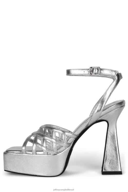 Jeffrey Campbell mulheres B0VBD1002 prata metálica sandália plataforma modesto