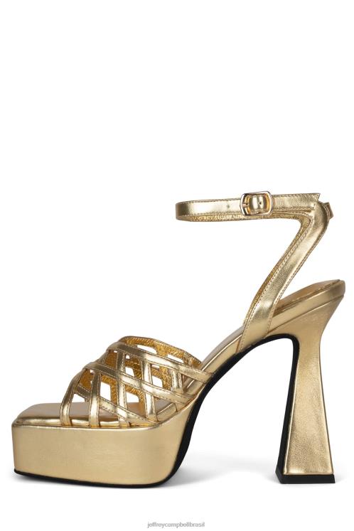 Jeffrey Campbell mulheres B0VBD1003 ouro metálico sandália plataforma modesto