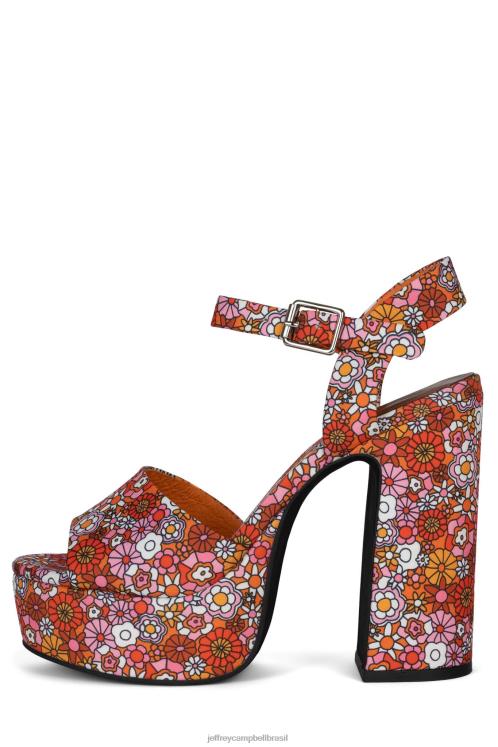 Jeffrey Campbell mulheres B0VBD1008 rosa vermelho multi floral sandália plataforma verões-3