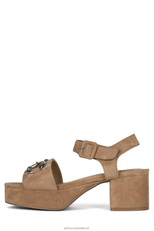 Jeffrey Campbell mulheres B0VBD1012 camurça natural prata sandália plataforma Eterno