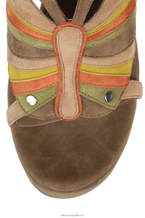 Jeffrey Campbell mulheres B0VBD1014 combinação de camurça amarela marrom sandália plataforma monarcas