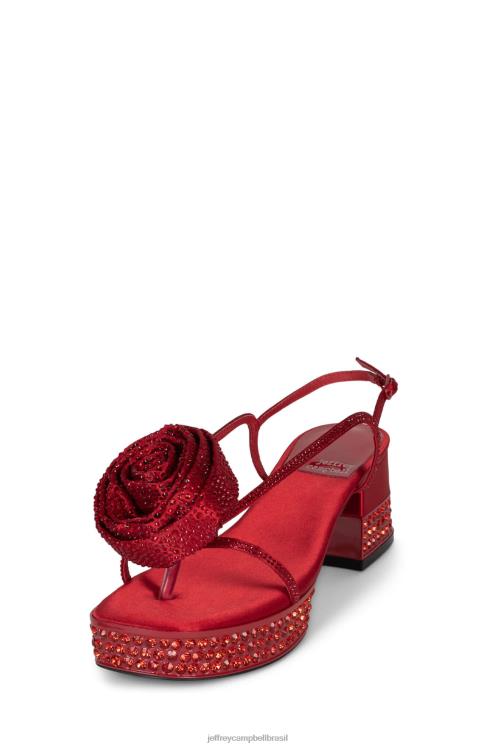 Jeffrey Campbell mulheres B0VBD1022 cetim vermelho vermelho sandália plataforma criador de tendências