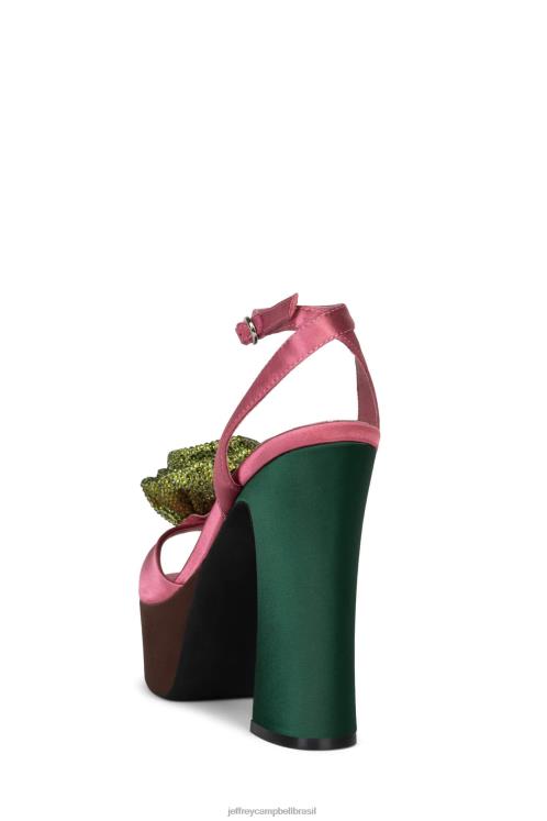Jeffrey Campbell mulheres B0VBD1024 cetim rosa marrom sandália plataforma frésia