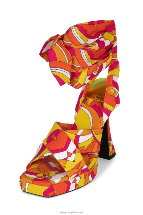 Jeffrey Campbell mulheres B0VBD1029 laranja amarelo multi sandália plataforma complexidade