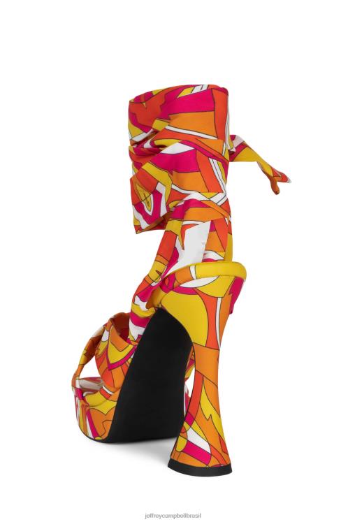 Jeffrey Campbell mulheres B0VBD1029 laranja amarelo multi sandália plataforma complexidade