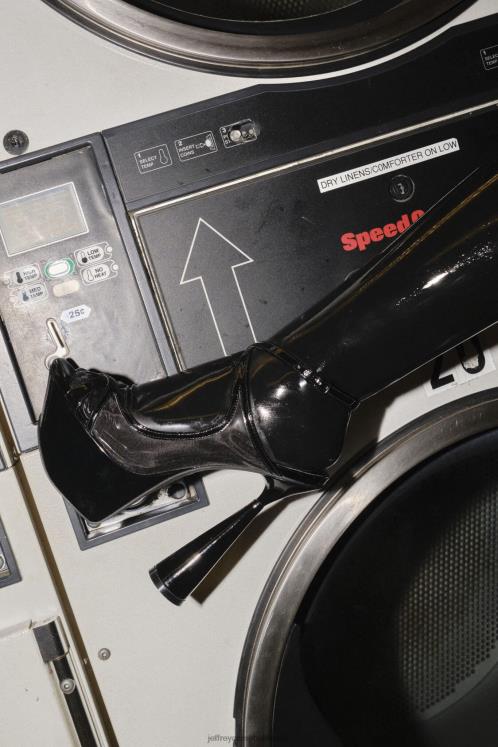 Jeffrey Campbell mulheres B0VBD1032 malha preta patente preta sandália plataforma atmosfera