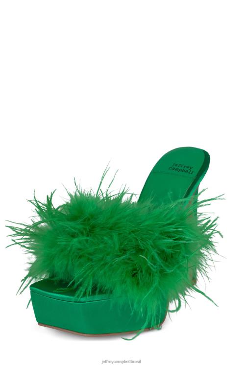 Jeffrey Campbell mulheres B0VBD1046 cetim verde verde sandália plataforma apaixonado
