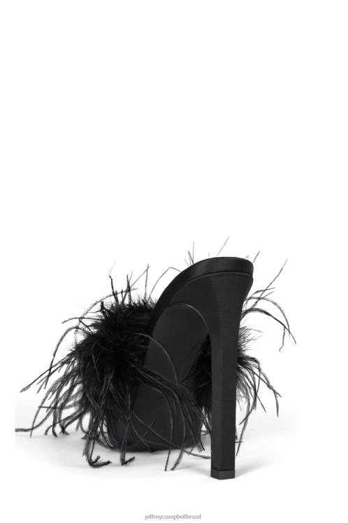 Jeffrey Campbell mulheres B0VBD1047 cetim preto preto sandália plataforma apaixonado