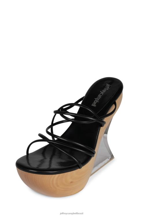 Jeffrey Campbell mulheres B0VBD1060 preto sandália plataforma andróide