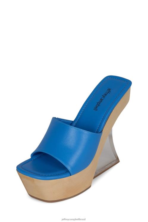Jeffrey Campbell mulheres B0VBD1061 azul sandália plataforma transparente