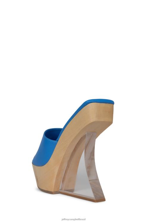Jeffrey Campbell mulheres B0VBD1061 azul sandália plataforma transparente