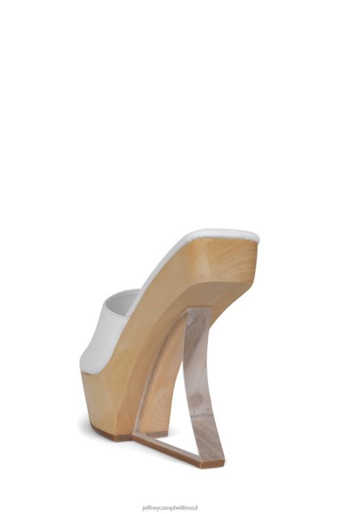 Jeffrey Campbell mulheres B0VBD1062 branco sandália plataforma transparente