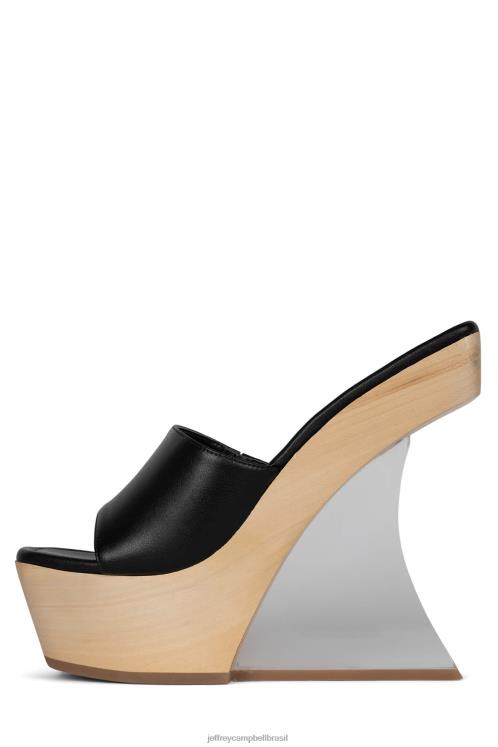 Jeffrey Campbell mulheres B0VBD1063 preto natural sandália plataforma transparente
