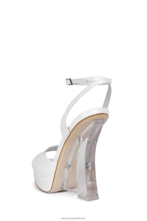 Jeffrey Campbell mulheres B0VBD1065 patente branca sandália plataforma mínimos