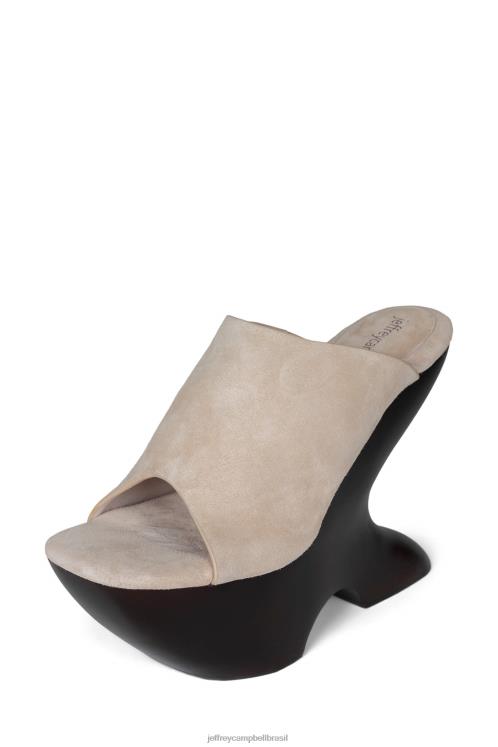 Jeffrey Campbell mulheres B0VBD1067 camurça bege marrom escuro sandália plataforma giah-2