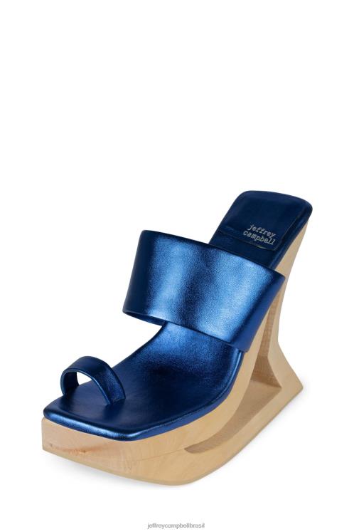 Jeffrey Campbell mulheres B0VBD1072 azul metálico sandália plataforma trapézio