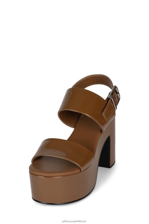 Jeffrey Campbell mulheres B0VBD1077 patente castanho claro sandália plataforma temperamental