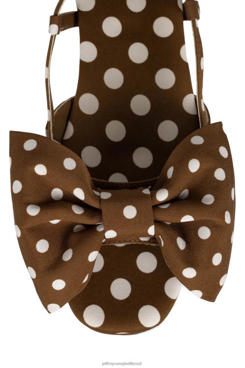 Jeffrey Campbell mulheres B0VBD1089 bolinhas brancas marrons sandália plataforma cravo