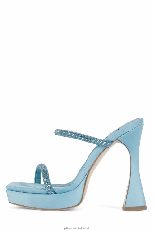 Jeffrey Campbell mulheres B0VBD1092 cetim azul azul sandália plataforma filme