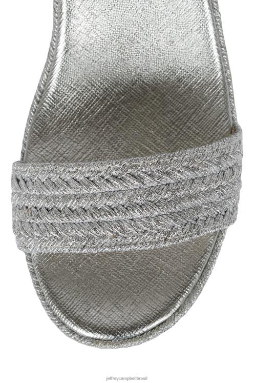Jeffrey Campbell mulheres B0VBD1107 prata sandália plataforma assado