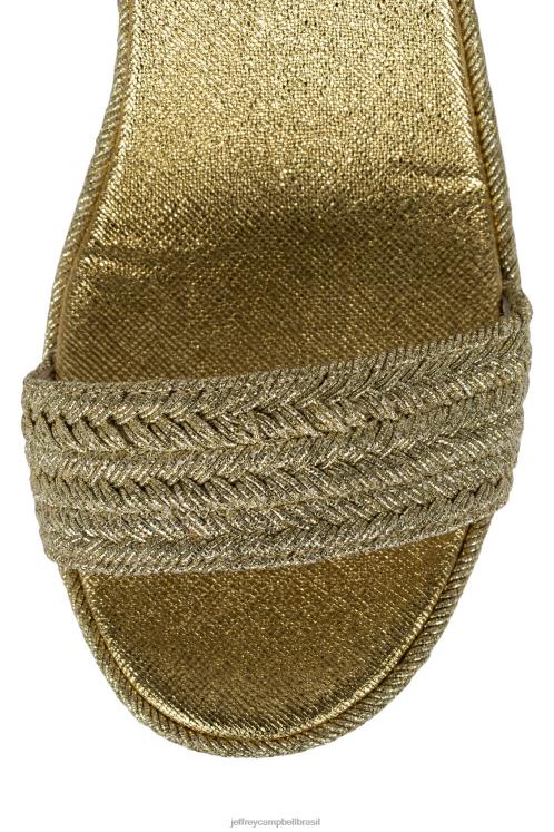 Jeffrey Campbell mulheres B0VBD1108 ouro sandália plataforma assado