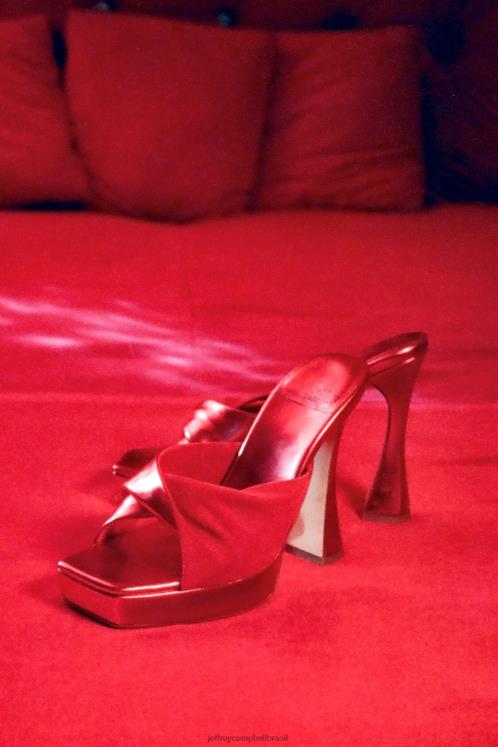 Jeffrey Campbell mulheres B0VBD1124 camurça vermelha metálica vermelha sandália plataforma hollyweird