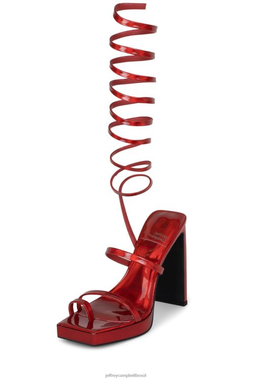 Jeffrey Campbell mulheres B0VBD1150 vermelho iridescente sandália plataforma luzy