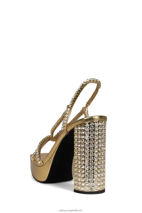 Jeffrey Campbell mulheres B0VBD1155 ouro prata sandália plataforma noite
