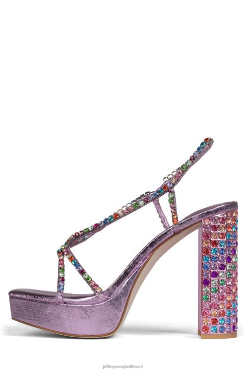 Jeffrey Campbell mulheres B0VBD1158 rosa metálico brilhante multi sandália plataforma noite