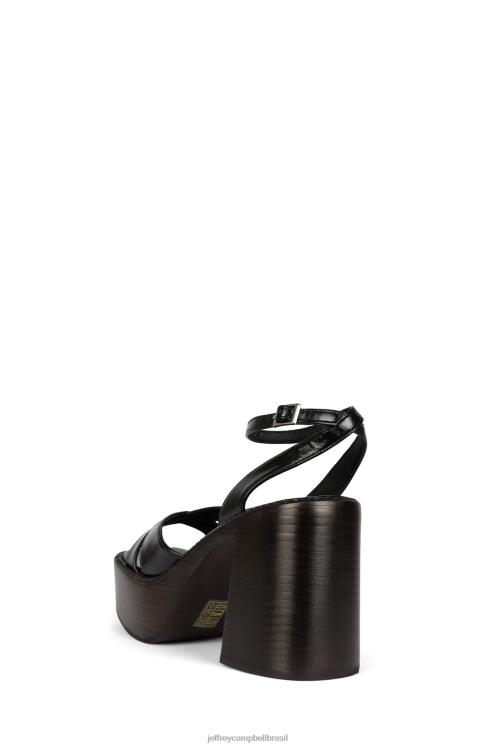 Jeffrey Campbell mulheres B0VBD1165 pilha de esmalte marrom preto sandália plataforma produtor