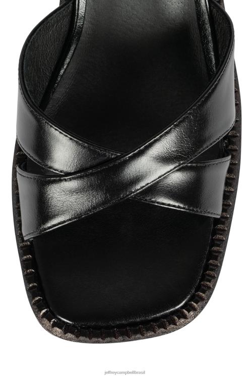 Jeffrey Campbell mulheres B0VBD1165 pilha de esmalte marrom preto sandália plataforma produtor