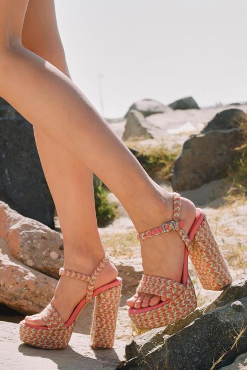 Jeffrey Campbell mulheres B0VBD1170 vermelho multi sandália plataforma iate