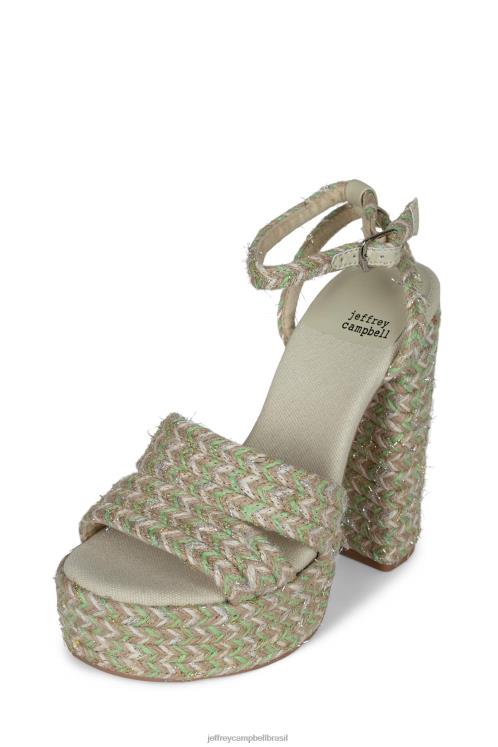 Jeffrey Campbell mulheres B0VBD1173 verde multi sandália plataforma uiva